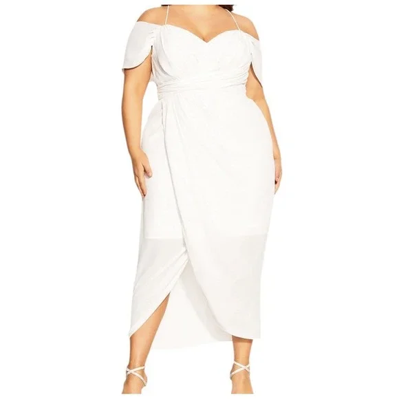 City Chic | Dresses | City Chic Maxi Dress Women Xxxl24 Elegant Party  Wedding Short Sleeve Formal New | Poshmark